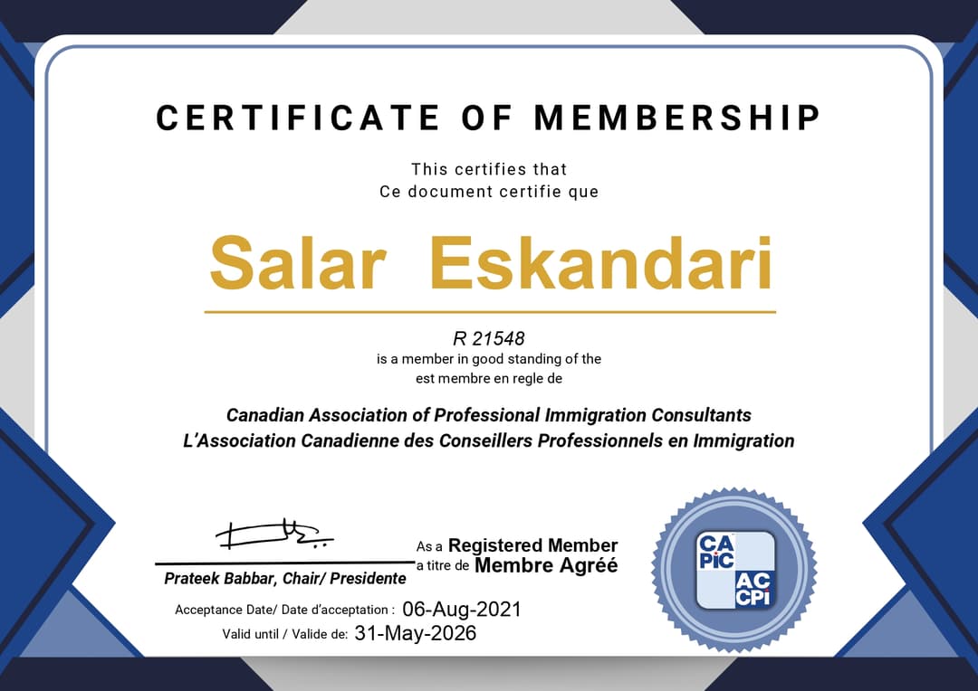 CAPIC Membership Certificate